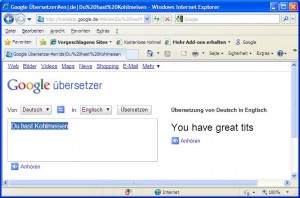 Wenn Google etwas übersetzt, sollte man der Sprache wohl mächtig sein